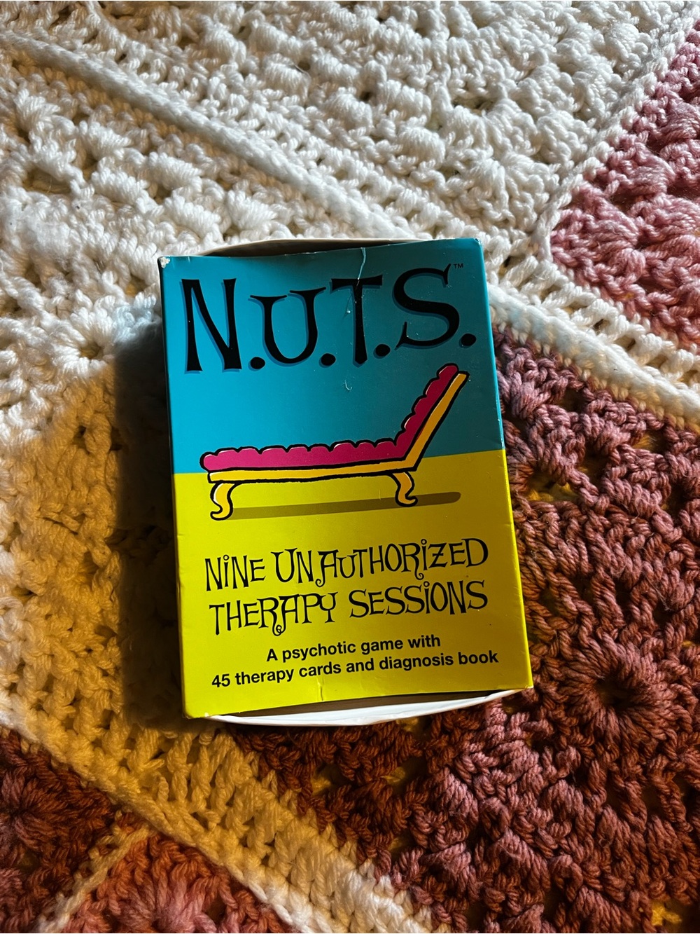 Nine Unauthorized Therapy Sessions Card Game - Teal and Yellow